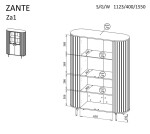 Vitrína Zante ZA1 Barva korpusu: Kašmír