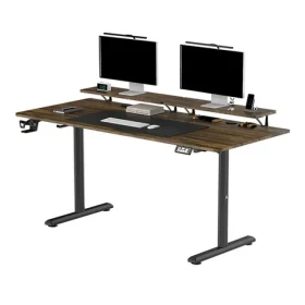 ULTRADESK Highlander XXL hnědá / Pracovní stůl / elektricky nastavitelná výška / 160x70 cm / 72-117 cm (UDESK-HGXL-OD)