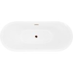 MEXEN/S - Lotos volně stojící vana 150 x 75, bílá/černá, sifon a přepad růžové zlato 52051507775-60