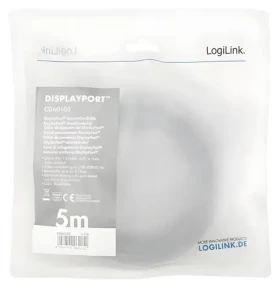 LogiLink DisplayPort 1.2 černo-šedá / Kabel DisplayPort / 5 m / 3840×2400 / 165 Hz (CDA0103)