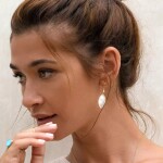 Elenys pozlacené náušnice Luna s prémiovou perletí 18K žluté zlato