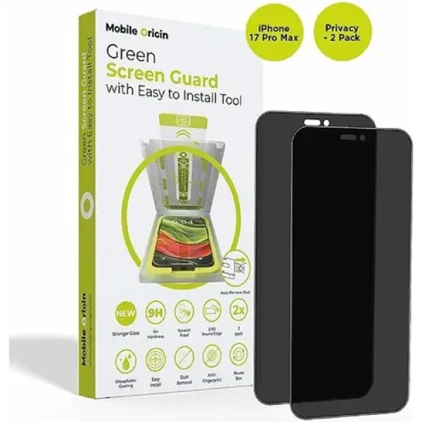 Mobile Origin Screen Guard s aplikátorem pro Apple iPhone 17 Pro Max / 2 kusy / Privátní sklo (SGA-FP-i17ProMax-2pk)