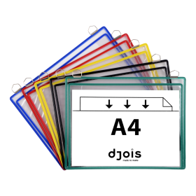 Djois velkokapacitní rámeček s kapsou a dvěma očky, A4, mix barev, 5 ks