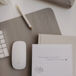 Eulenschnitt Podložka na pracovní stůl Heart Grey 80 x 40 cm, šedá barva, textil