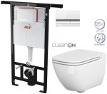 ALCADRAIN Jádromodul - předstěnový instalační systém s bílým/ chrom tlačítkem M1720-1 + WC CERSANIT CLEANON CASPIA + SEDÁTKO AM102/1120 M1720-1 CP1