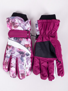 Dámské zimní lyžařské rukavice Yoclub REN-0250K-A150 Maroon 18