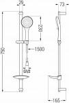 MEXEN/S - Saber DB74 Set umyvadlové a sprchové baterie s příslušenstvím, chrom 72104DB74-00