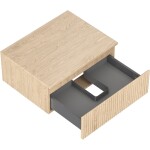 MEXEN/S - Rivel koupelnová skříňka pod umyvadlo 60 cm s deskou, 1 šuplík, reliéf , dub 91A20-06023-1-BFC81