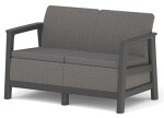 KETER SCANDI LINEA 2 SEATER SOFA - Mountain Grey/Grafit