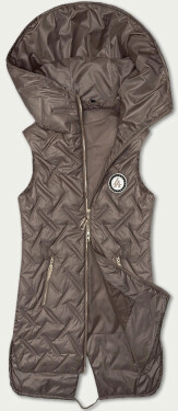 Prošívaná vesta v kakaové barvě s kapucí S'West (B8340-48) odstíny béžové 46