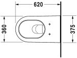 DURAVIT - Starck 2 Závěsné WC, bílá 2533090000