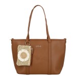 Trendy dámská koženková kabelka na rameno Felicia, hnědá