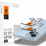 Spigen Glass tR EZ Fit Optik Pro ochranné sklo na fotoaparát pro Apple iPhone 15 15 Plus 14 14 Plus 2ks modrá (AGL07166)