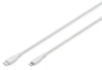 Digitus USB-C - Lightning bílá / Nabíjecí a datový kabel / silikon / 0,5 m / MFI / 60 W / USB 2.0 (AK-600110-005-W)