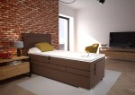 BLANÁŘ NÁBYTEK, a.s. Polohovatelný boxspring Margo - jednolůžko (hnědá) ROZMĚR: 100 x 200 cm