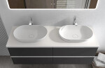 CERANO - Koupelnová skříňka Velora - černá matná, úchytka chrom + deska z lit. mramoru Elanys - 12 mm - bílá matná - 120x54,2x46,5 CER-679432
