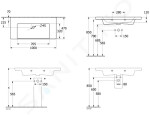 VILLEROY & BOCH - Subway 3.0 Umyvadlo 1000x470 mm, bez přepadu, bez otvoru pro baterii, CeramicPlus, Stone White 4A70A3RW