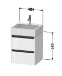 DURAVIT - Ketho.2 Umyvadlová skříňka 55x48x46 cm, 2 zásuvky, matná bílá K25274018180000