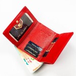 Trendy dámská koženkovo-kožená peněženka Peterson Rozalis, červená