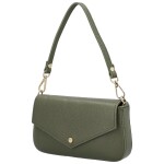 Luxusní dámská kožená kabelka na rameno Zinta, tmavě zelená
