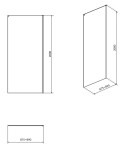 CERSANIT - Boční stěna k posuvným dveřím CREA 90x200, čiré sklo S900-2614