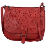 Módní dámská koženková crossbody kabelka Oresta, červená