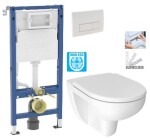 GEBERIT DuofixBasic s bílým tlačítkem DELTA51 + WC JIKA LYRA PLUS RIMLESS + SEDÁTKO DURAPLAST SLOWCLOSE 458.103.00.2 51BI LY2