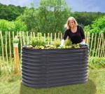 Kovový vyvýšený záhon – Grow Faster (d. 160 cm x š. 80 cm x v. 82 cm), černá