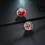 Náušnice Swarovski Elements Sophie Ruby, Červená