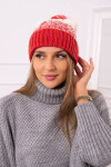 Dámská čepice s bambulí Abigail K326 raspberry+ecru UNI