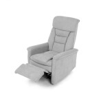 Polohovací křeslo s elektrickým ovládáním, potah stříbrná látka