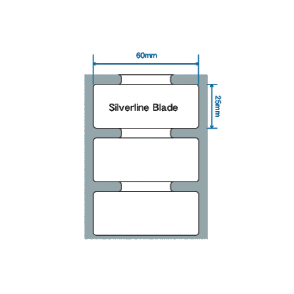 RFID štítek Silverline II blade M730, 60mm x 25mm, PET, dutinka 76,2 mm, 400 et/kot - cena/role