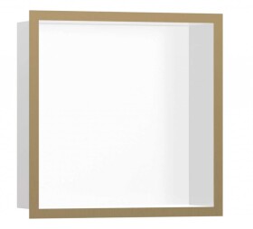 HANSGROHE - XtraStoris Individual Výklenek do stěny s designovým rámem, 30x30x10 cm, matná bílá/kartáčovaný bronz 56099140