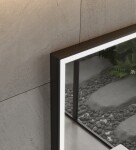 Erga Samira, LED zrcadlo 120x80cm v černém rámu, 3105 lm, 3 barvy světla, přední/zadní osvětlení, ERG-V01-SAMIRA-1280-BK