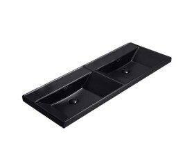 Nábytkové dvojumyvadlo SAT B-Way 121x46 cm černá matná dva otvory pro baterii SATBW212046BKM SATBW212046BKM