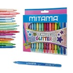 Mitama Mitama, 62845, sada ergonomických popisovačů/fixy, glitter, 16 ks