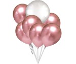 Balónky chromové růžovo-zlaté a bílý kruh set balonky.cz Balónky chromové růžovo-zlaté a bílý kruh set balonky.cz