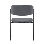 Židle jidelní, šedá látka, černá kovová noha