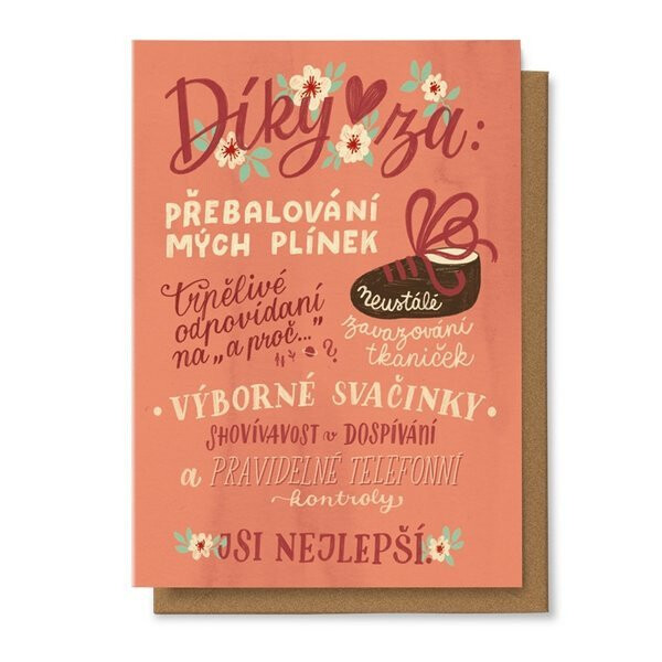 Přání Díky za přebalování, ...