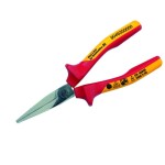 Knipex 26 26 200 T Půlkulaté kleště s břity VDE s připevňovacím okem 200mm / úzké ploché kleště /40° / délka čelistí:73m (26 26 200 T)