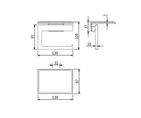 KLUDI - Vela C Držák toaletního papíru s poličkou, matná černá 3197139