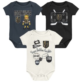 Outerstuff Dětské body Vegas Golden Knights NHL Littlest Player 3Pk Creeper Se Velikost: Batole 0-3 Měsíce