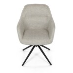 Židle jídelní a konferenční, krémová látka, černé kovové nohy, otočný mechanismus