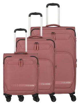 Travelite Kick Off 4w S, M exp, L exp Rose S: 37 l / M: 69/73 l / L: 110/117 L TRAVELITE-6940-14