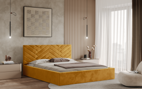 FRONTI Postel TRIEST 160x200 zlatá s úložným prostorem
