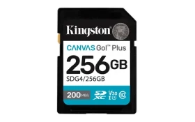 Kingston Canvas Go Plus SDXC 256GB / UHS-I V30 / U3 / Class 10 / čtení: až 200MBs / zápis: až 160 MBs (SDG4/256GB)