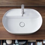 DURAVIT - Luv Umyvadlo na desku, 60x40 cm, bez přepadu, s otvorem pro baterii, WonderGliss, bílá/matná šedá 03806023001