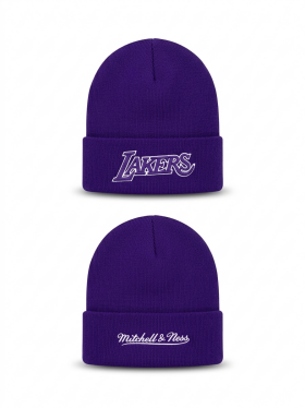 Mitchell & Ness Pánská zimní čepice Los Angeles Lakers NBA Core Knit HWC