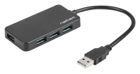 Natec Moth černá / USB rozbočovač / 4x USB-A / USB 3.0 (NHU-1342)