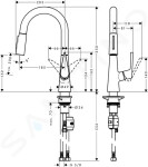 HANSGROHE - Talis M51 Dřezová baterie s výsuvnou sprškou, vzhled nerezu 72815800